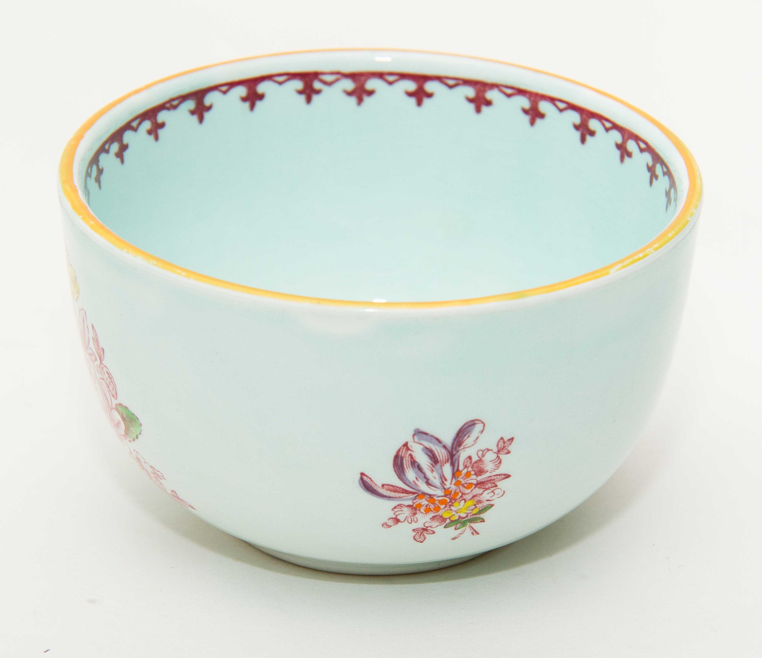 Adams Calyx Ware Micratex green pink Oriental flowers Vintage Adams crown mark English Ironstone sugar bowl dish pottery replacements