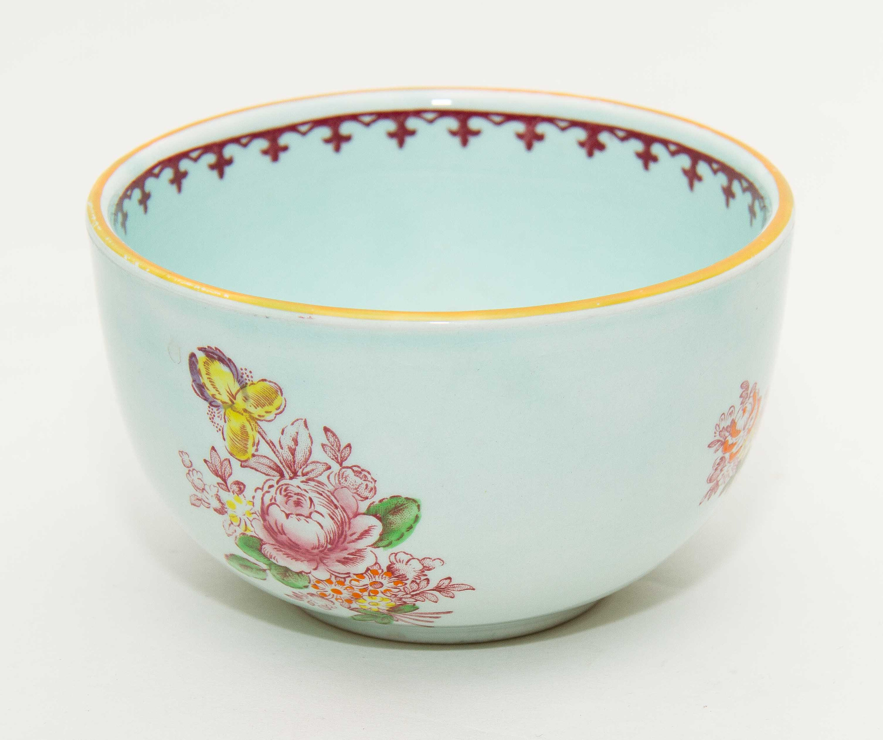 Adams Calyx Ware Micratex green pink Oriental flowers Vintage Adams crown mark English Ironstone sugar bowl dish pottery replacements