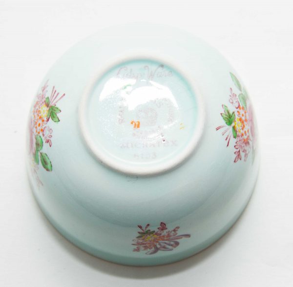 Adams Calyx Ware Micratex green pink Oriental flowers Vintage Adams