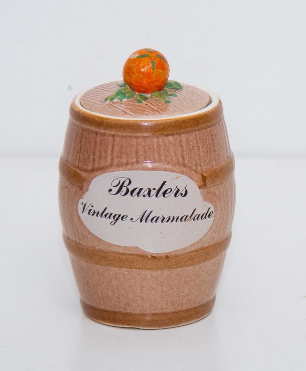 vintage Baxters marmalade pot jar, Baxters vintage marmalade pot jar with lid Clovercraft Made in England kitchen kitsch