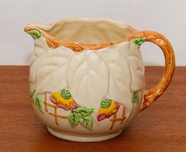 , Brentleigh Ware Staffordshire, &#39;Beech&#39; Design  botanical leaf pattern vintage large jug Pottery England