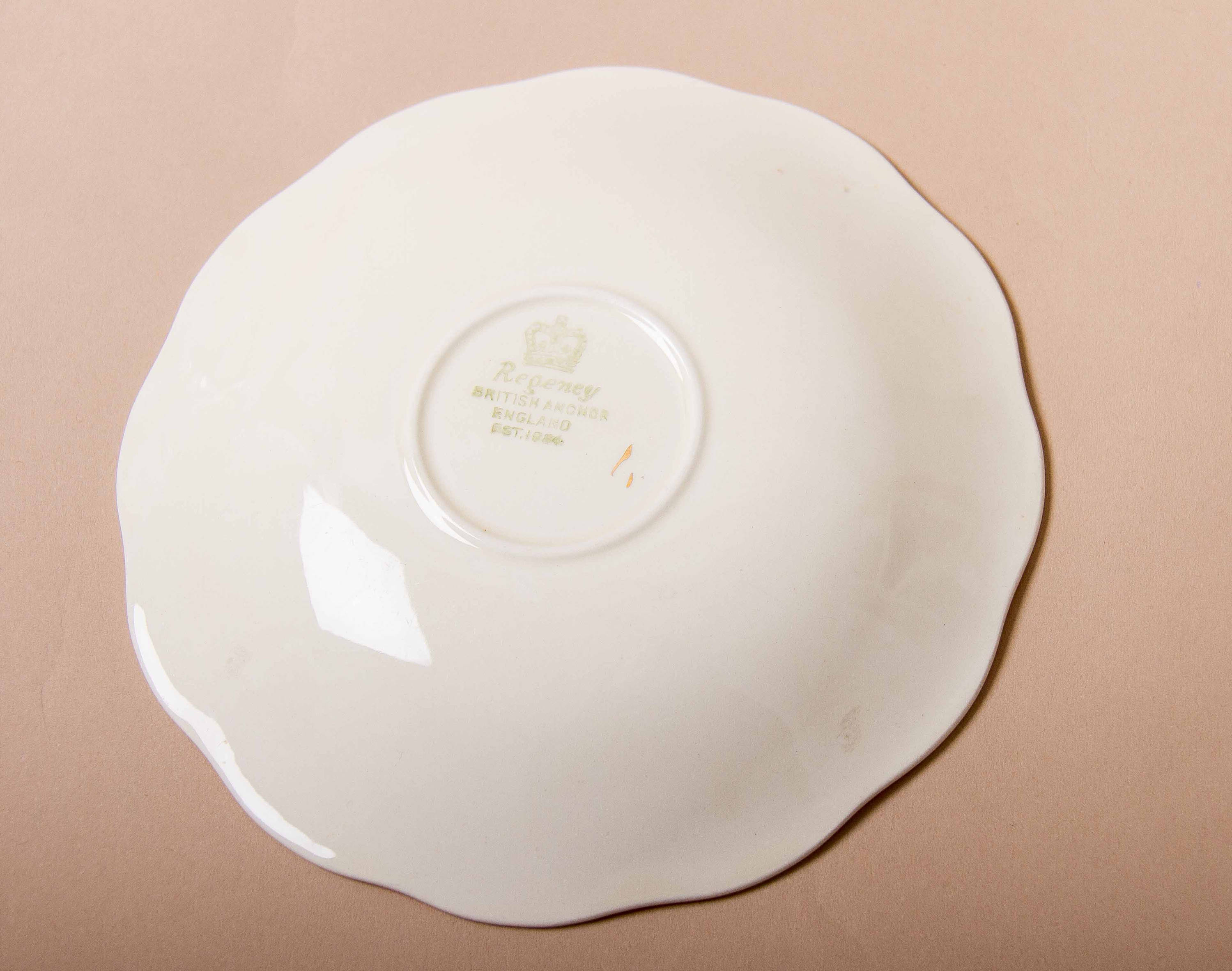 British Anchor Regency Vintage Tea Cup & Saucer Staffordshire Potteries