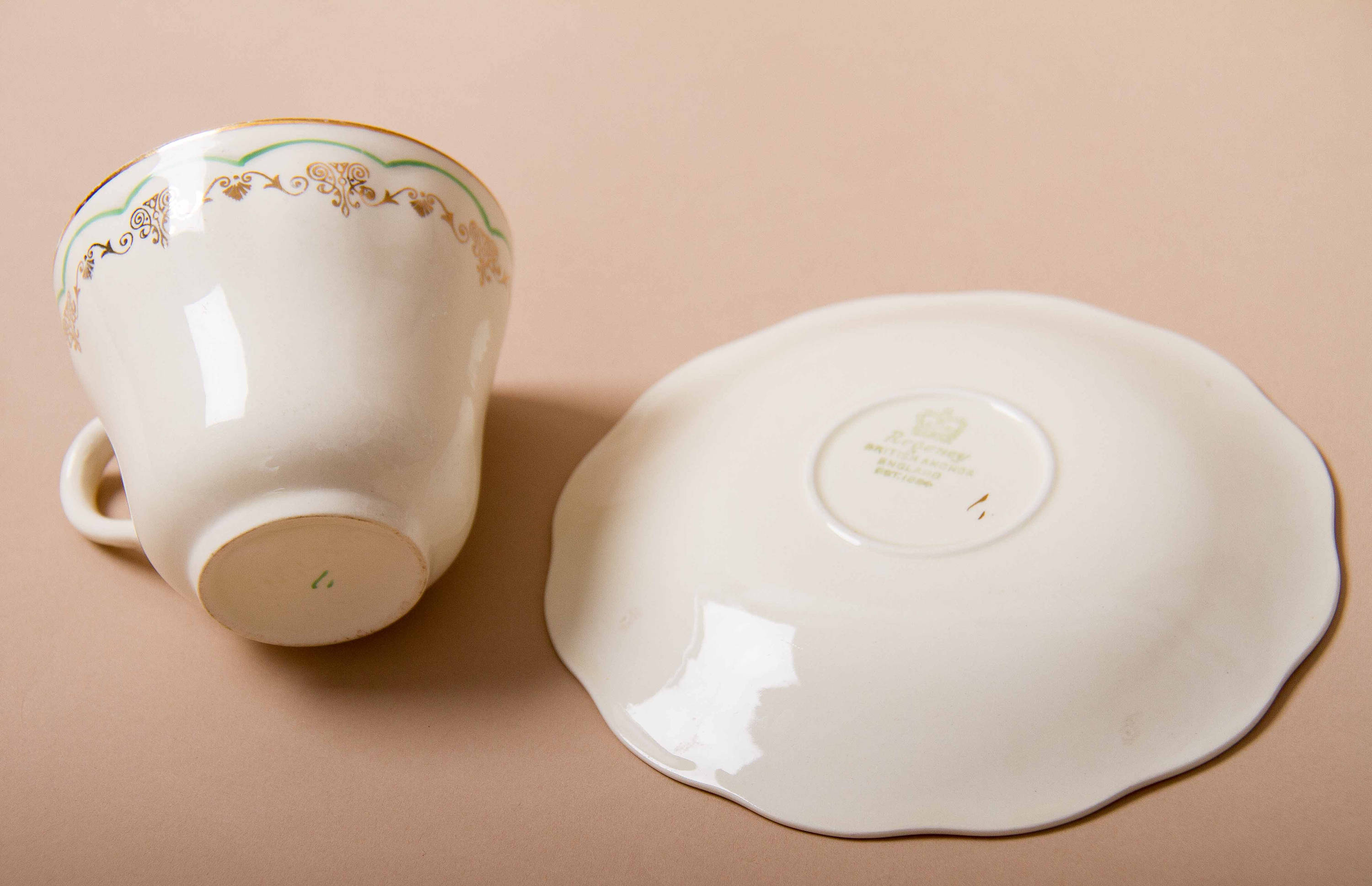 British Anchor Regency Vintage Tea Cup & Saucer Staffordshire Potteries