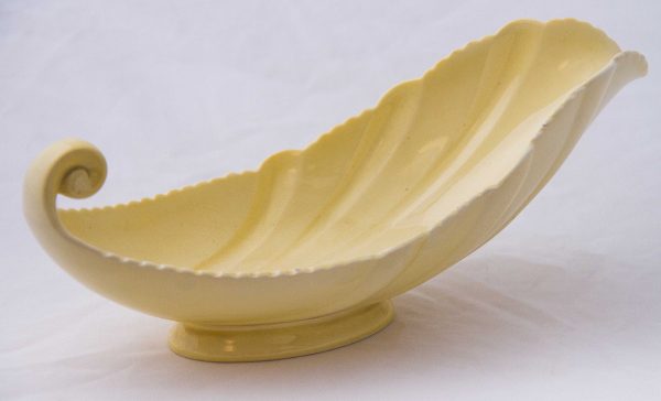 , Carlton Ware yellow leaf oval shape dish bowl vintage botanical pottery Australian design Made in England