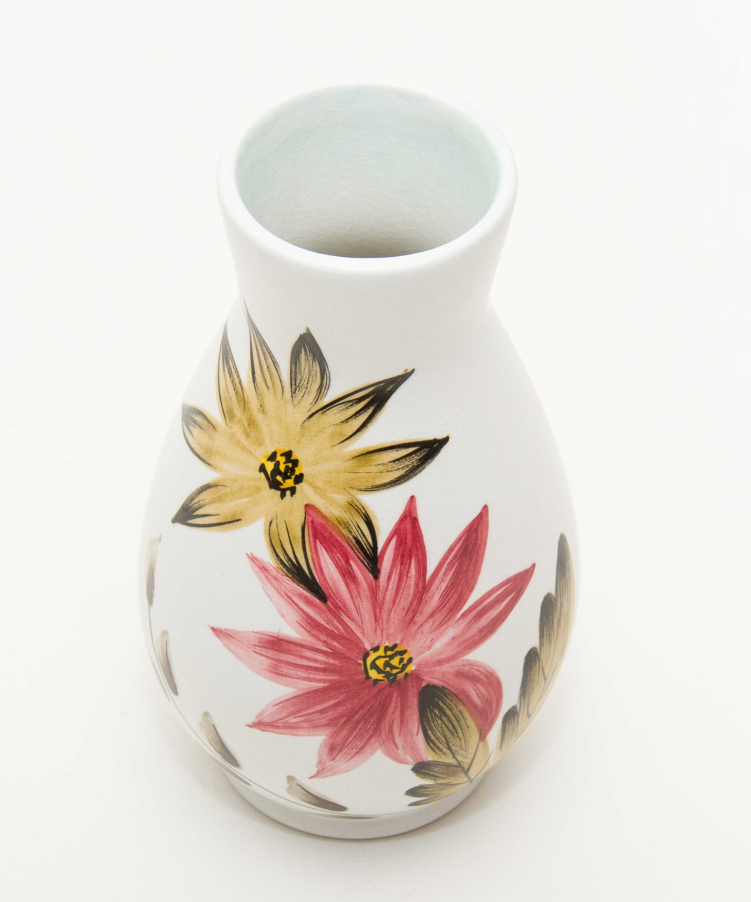 Radford vintage hand painted vase single stem pink floral flower pattern elegant vase