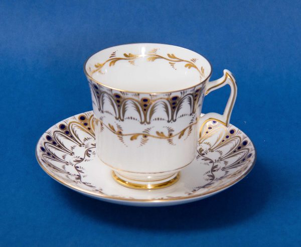 Royal Chelsea English Bone China, Royal Chelsea English Bone China tea cup and saucer gold blue