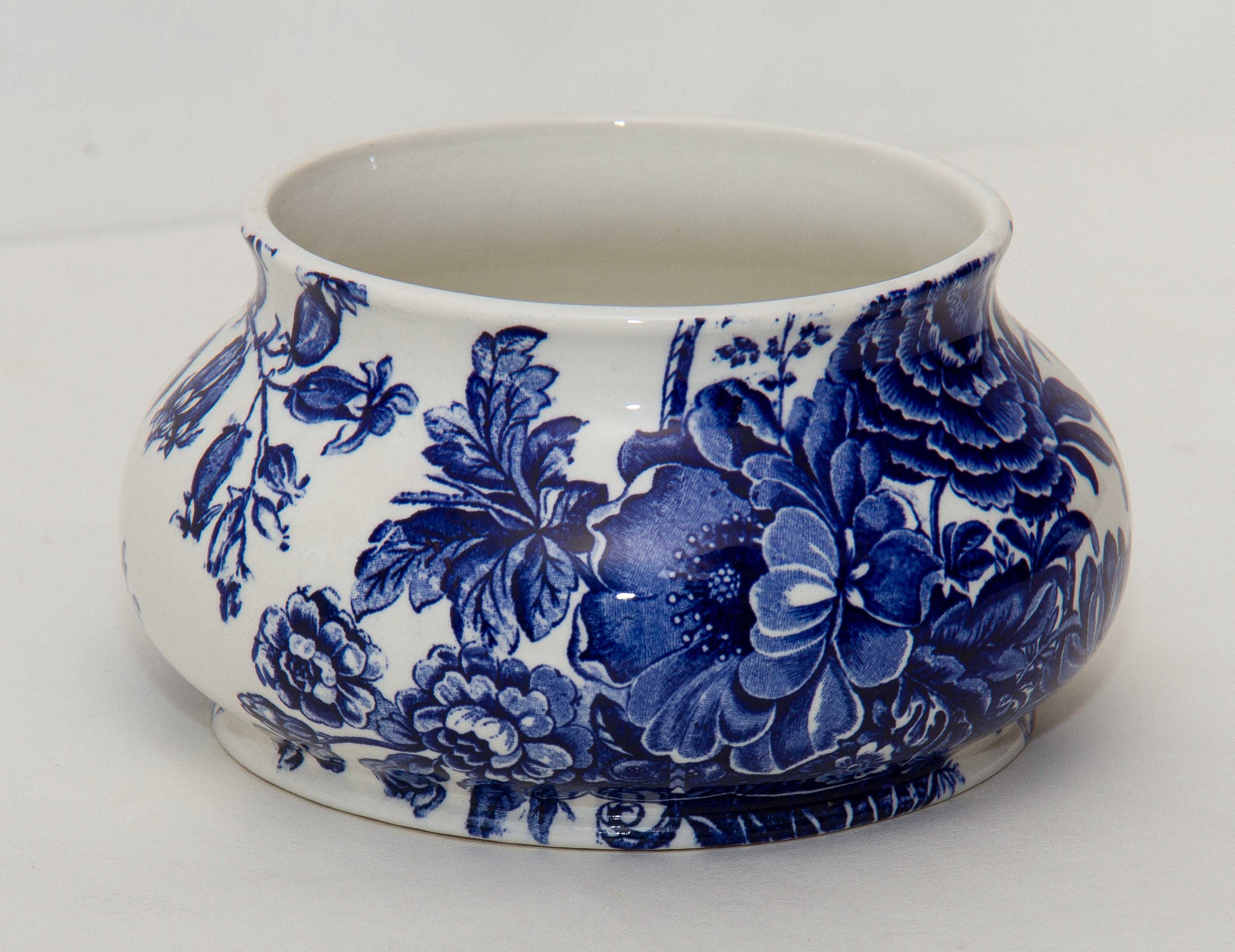 Royal Crownford Transfer Ware Bowl Blue and White Charlotte Burleigh England J Cutts pattern