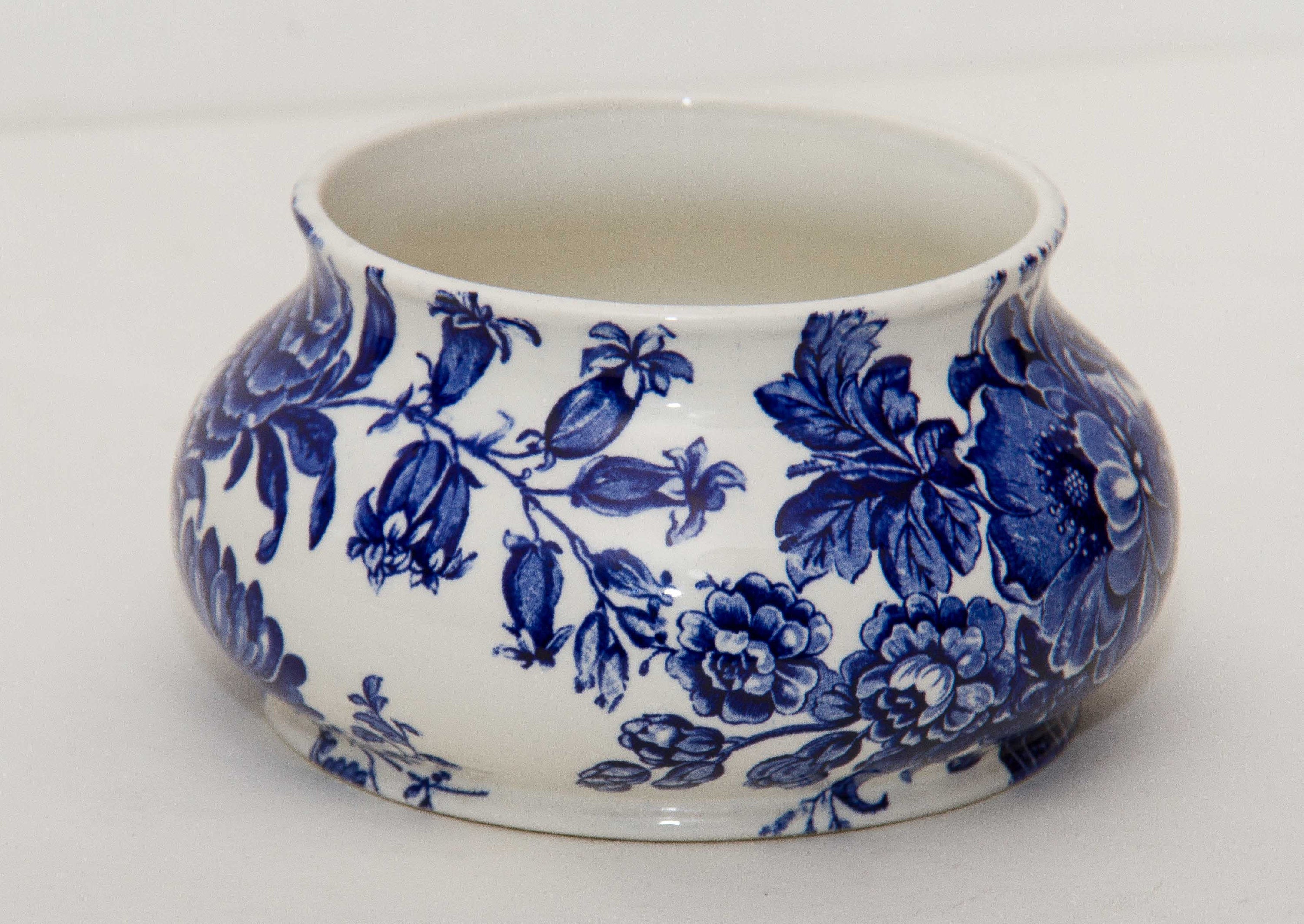 Royal Crownford Transfer Ware Bowl Blue and White Charlotte Burleigh England J Cutts pattern