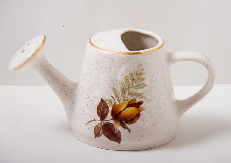 Vintage Kernewek Cornish Ceramic Watering Can jug vase plant holder