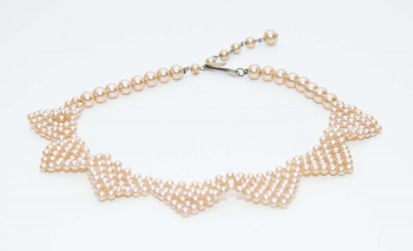 vintage pearl necklace, Vintage pearl collar choker necklace