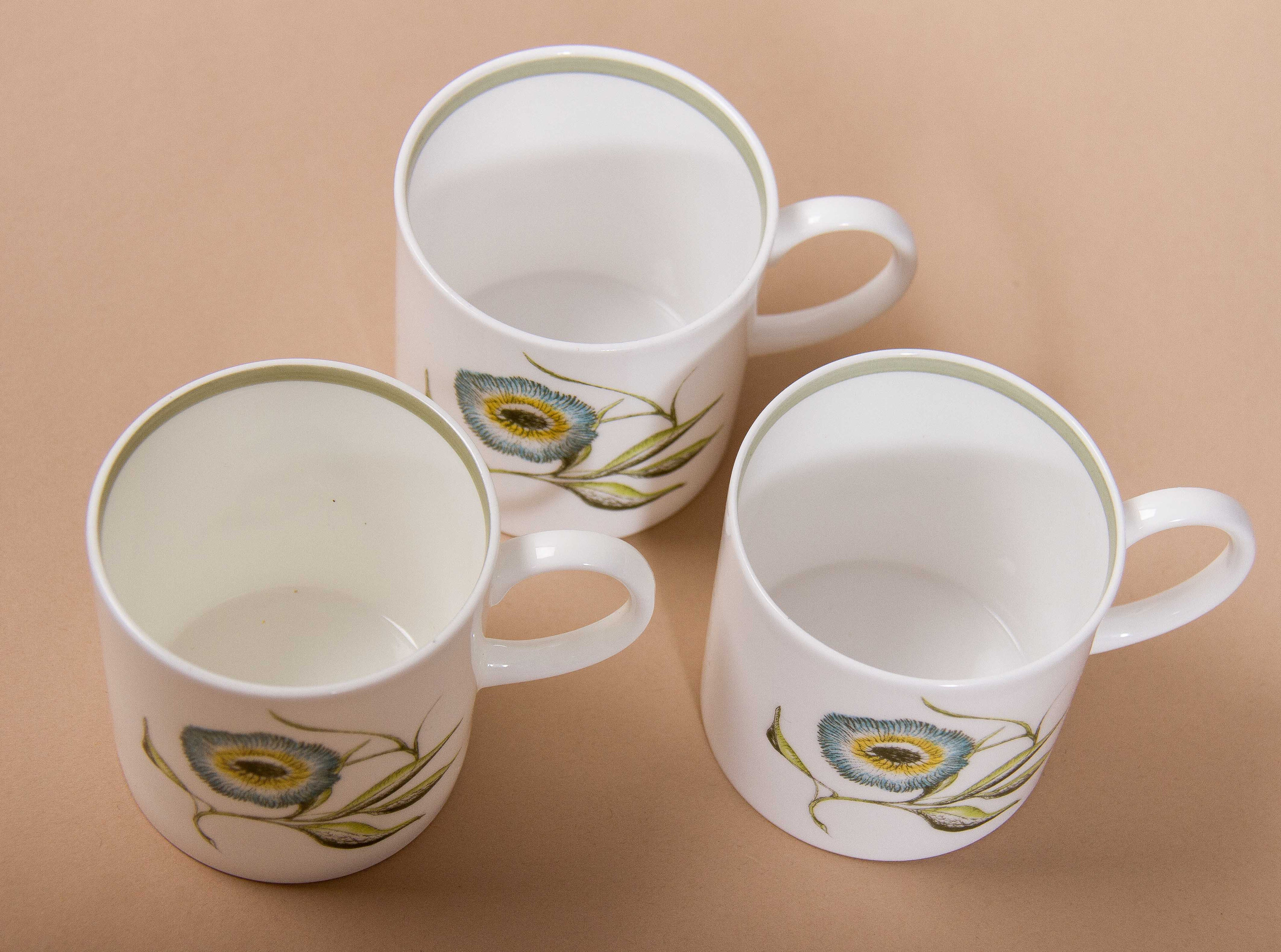 Vintage Susie Cooper, Signed, 1960s Katina Pattern, Wedgwood, Bone China, Tea Cup, Coffee cup, Demitasse, Espresso