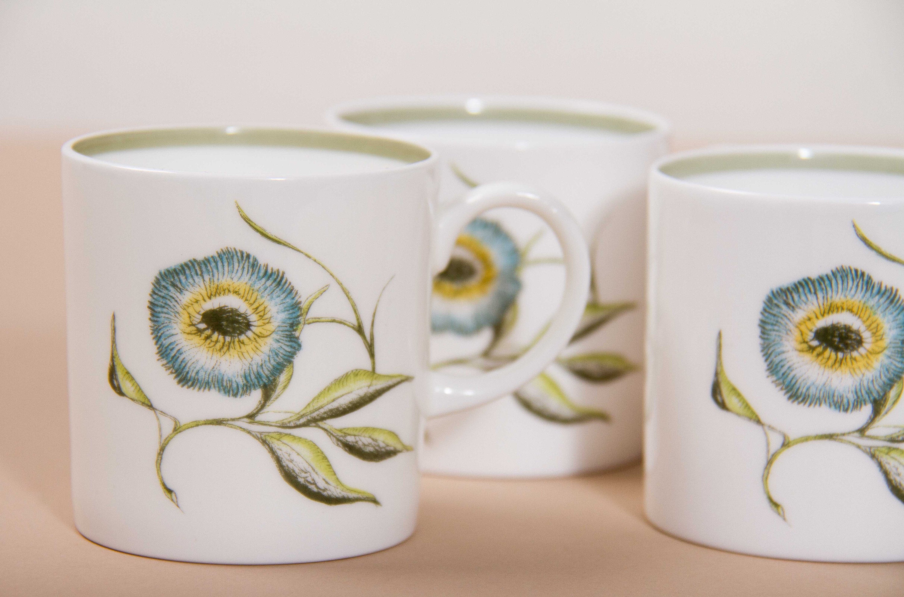 Vintage Susie Cooper, Signed, 1960s Katina Pattern, Wedgwood, Bone China, Tea Cup, Coffee cup, Demitasse, Espresso