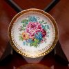 Weatherby Hanley Royal Falcon Ware small dish. With embossed gold edge and large rose pattern.
