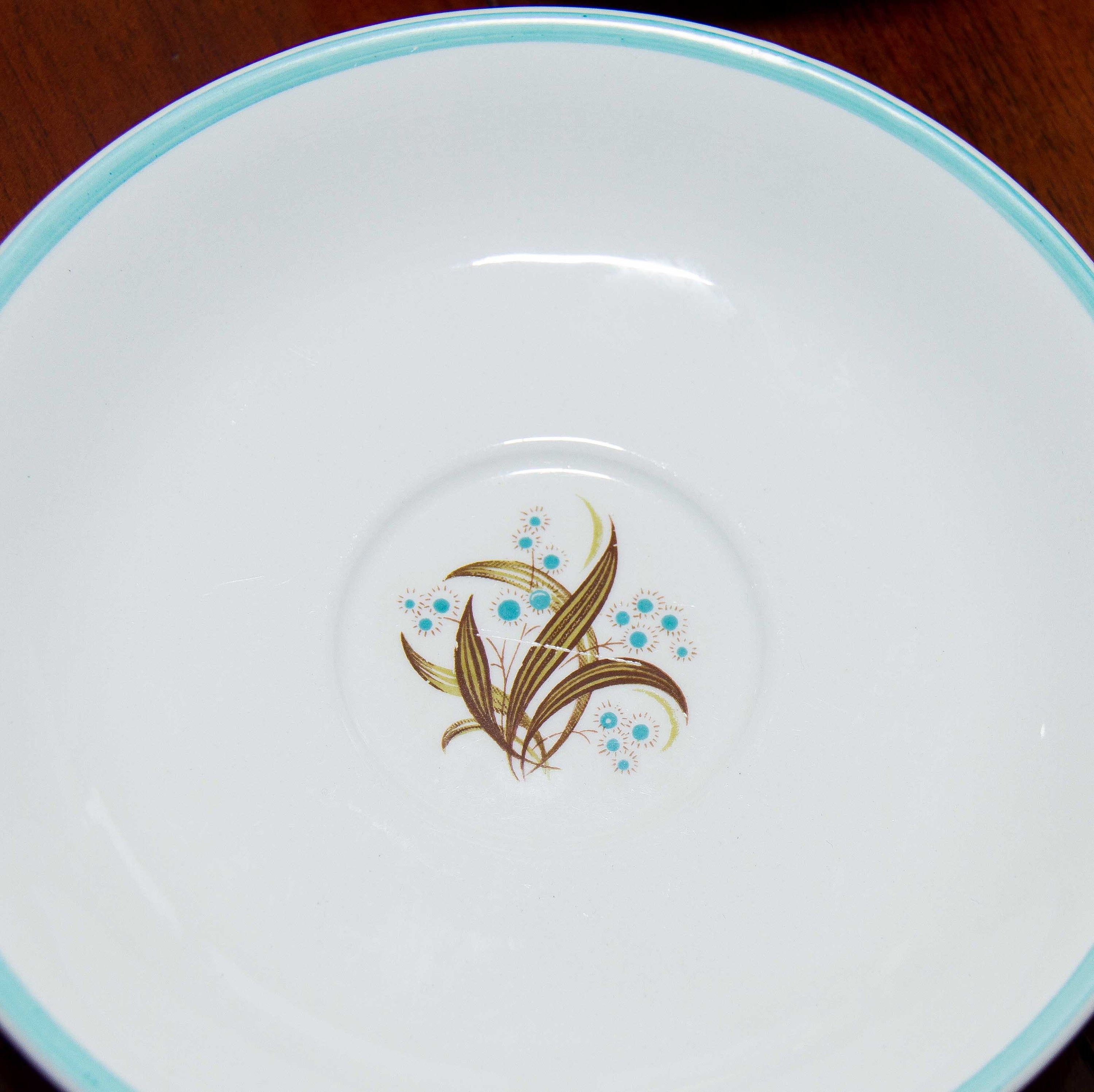 Royal Tunstall Staffordshire soup or desert bowls set of 6 with plates