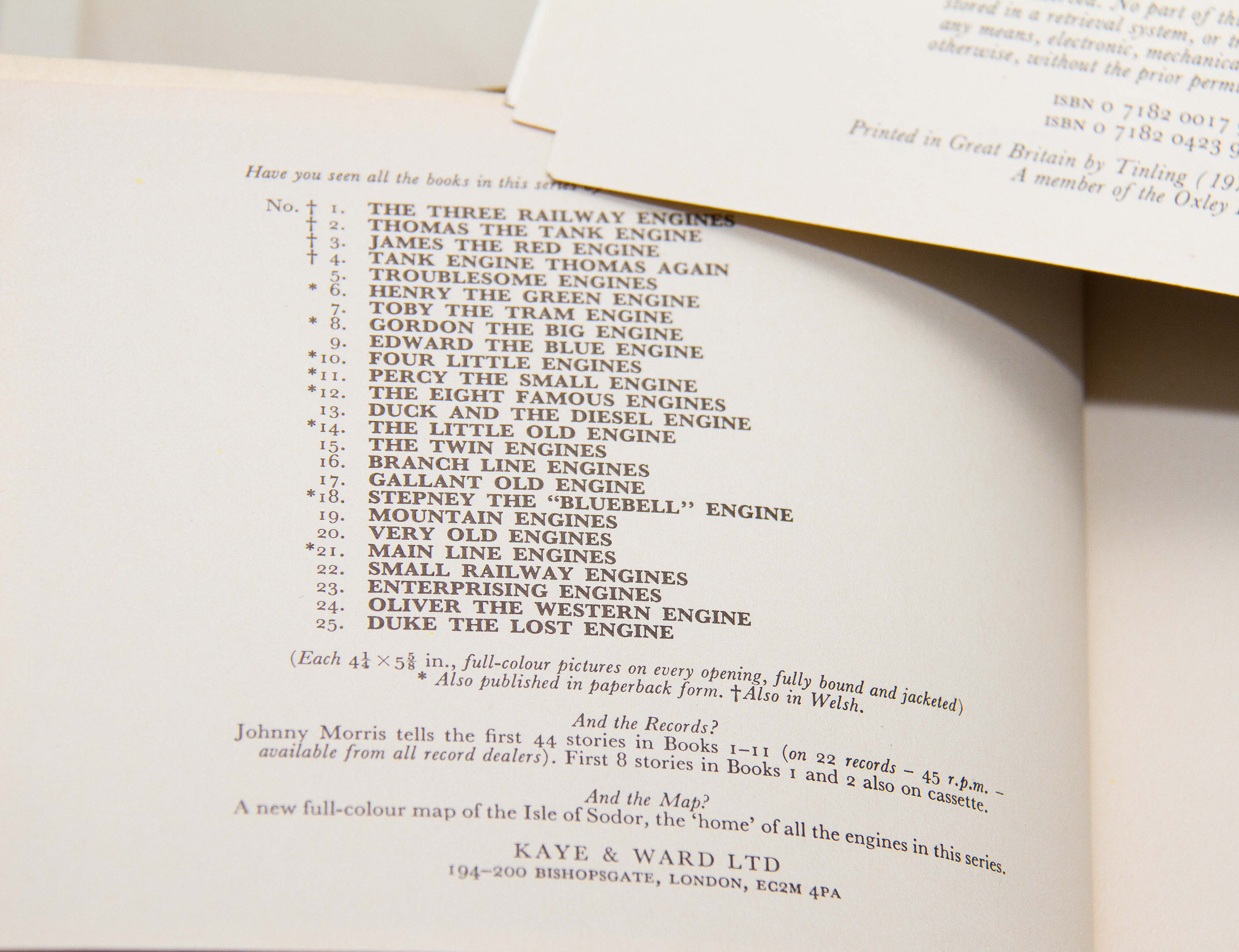 THE RAILWAY SERIES Little Engines vintage books Rev W Awdry Bluebell Henry Stepney 1960's 1970's Children's books