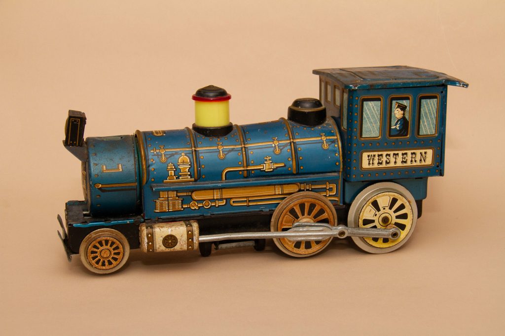 Vintage Western Tin Toy Train Engine Japan Battery Powered
