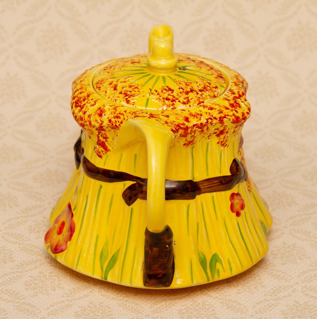 Large Yellow Novelty Hay Bale Vintage Teapot Collectable Made in