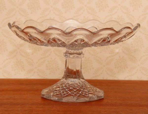Glass Vintage Cake Stand, Clear Glass Vintage Cake Stand Pedestal Cake Plate