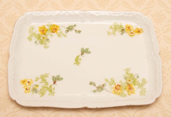 Large Limoges French Porcelain Decorative Plate, Antique GD &#038; Cie Limoges French Porcelain Tray