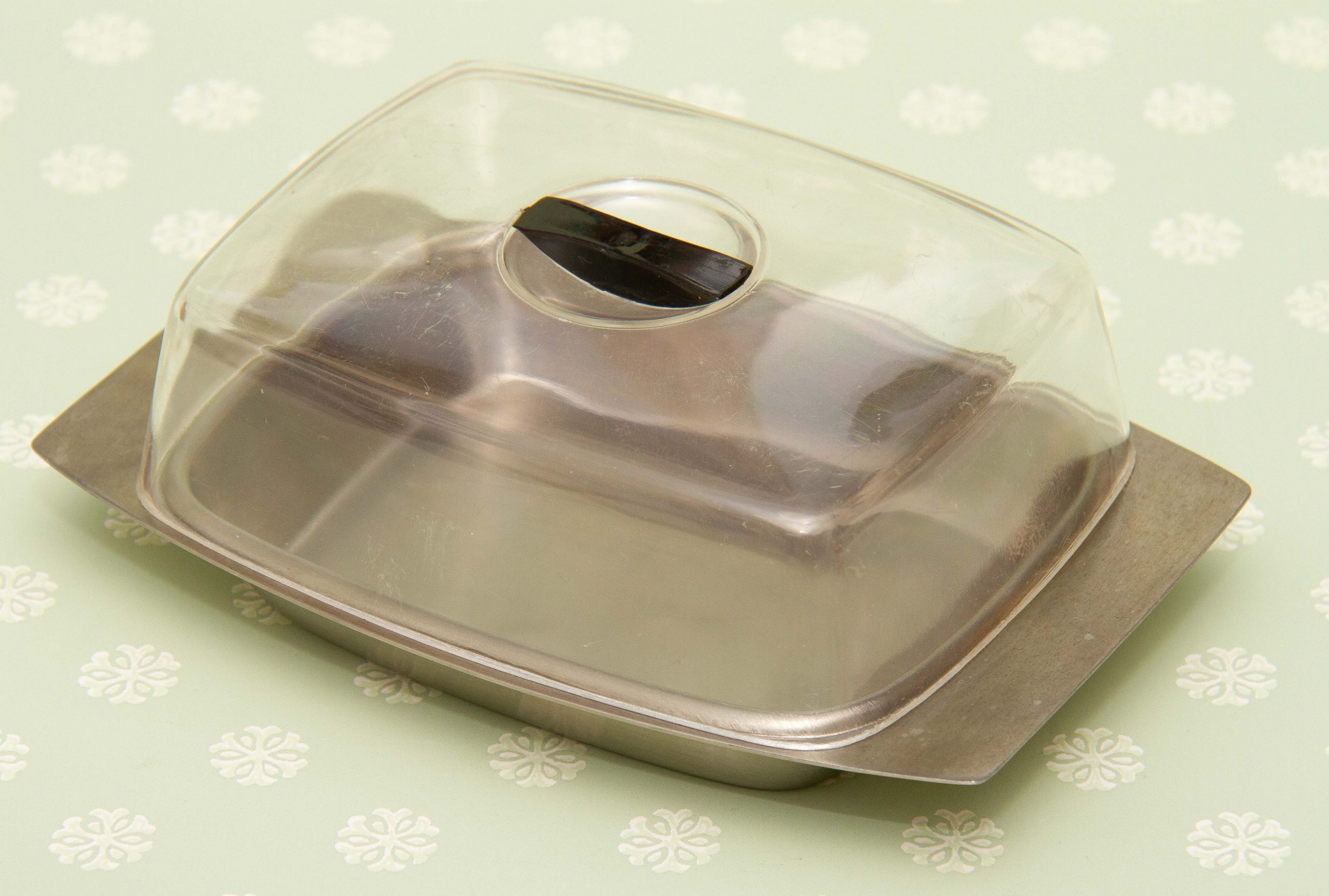 Stainless Steel Retro Butter Dish with Stainless Steel Lid 