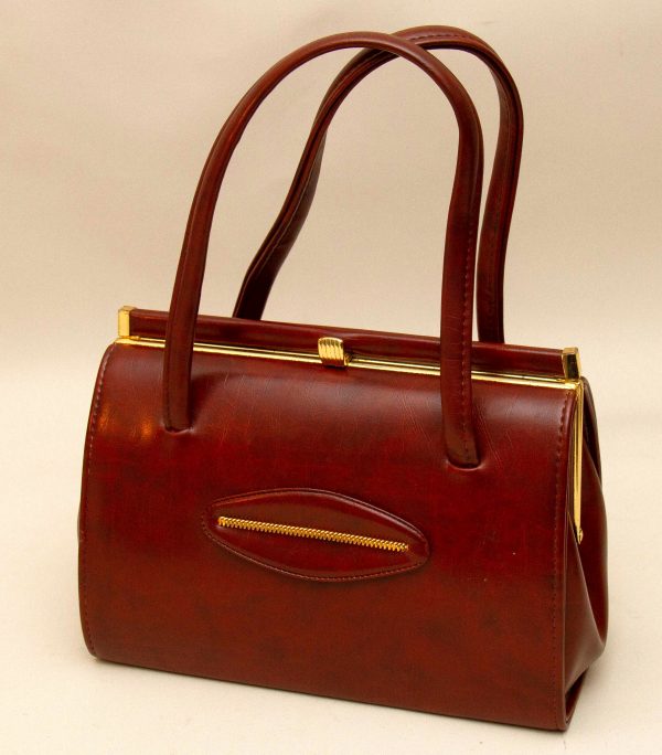 Vintage Brown Kelly bag, Vintage Brown Kelly bag with top handles gold clasp 1950&#8217;s 1960&#8217;s Ladies Handbag