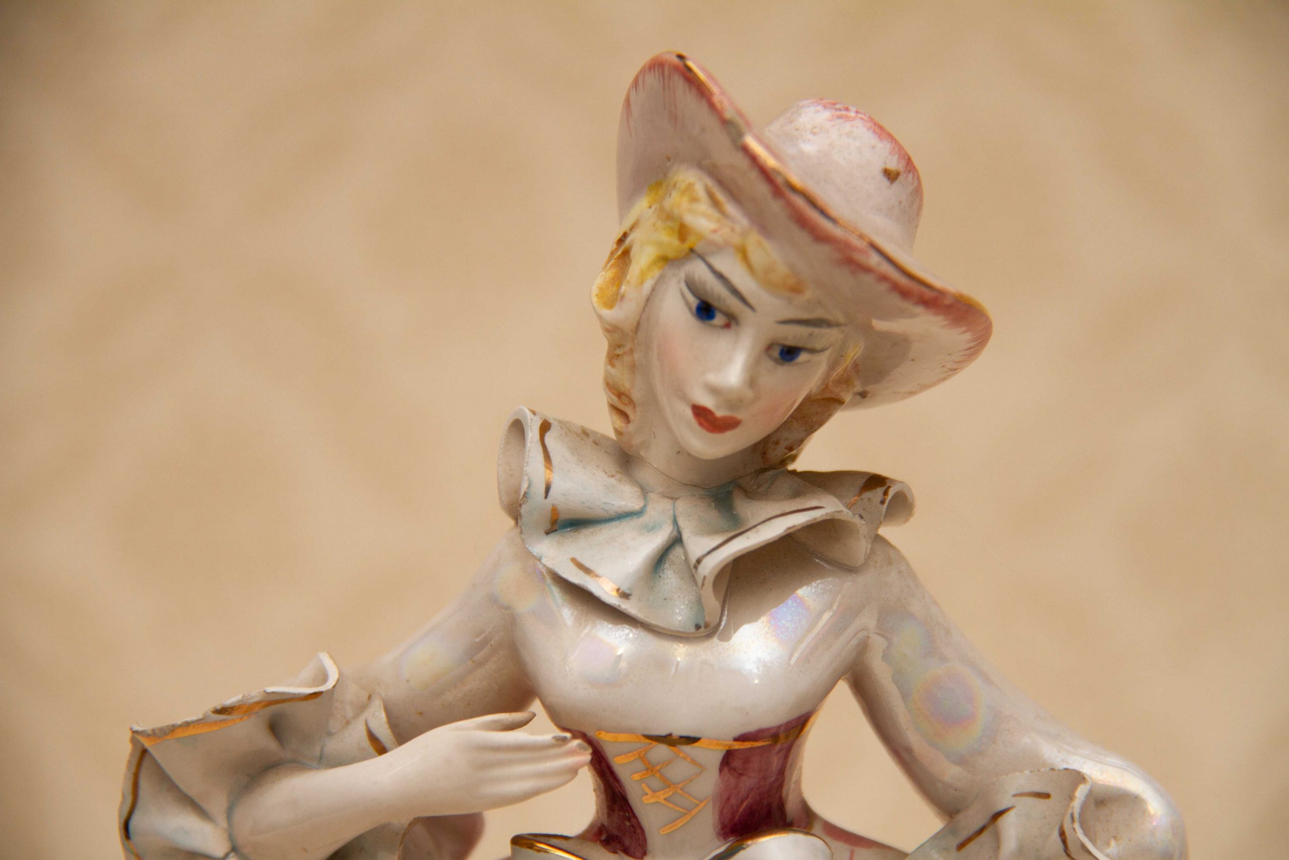 Italian Porcelain Flower Lady Vintage Figurine, Lady With Basket Of ...