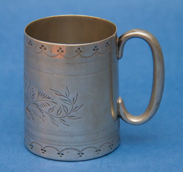 Walker & Hall Silver, Walker &#038; Hall Silver Plated Small Vintage Cup With Engraved Pattern