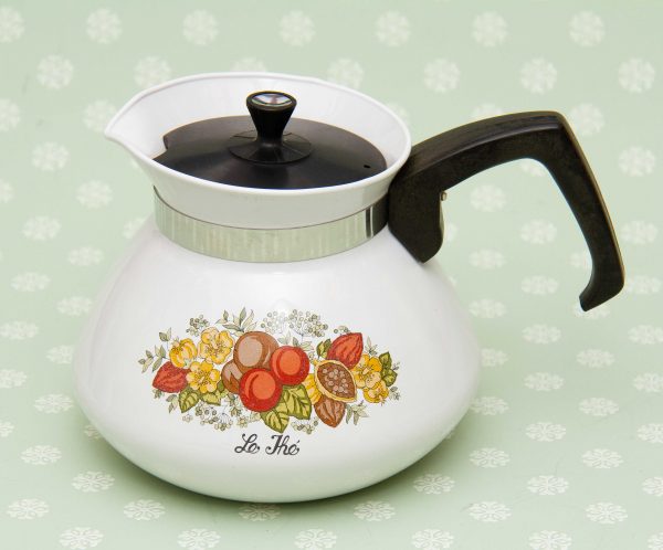 Pyroflam Retro enamel Teapot, Pyroflam Retro Teapot Le Thé &#8211; Spice Of Life 1970&#8217;s