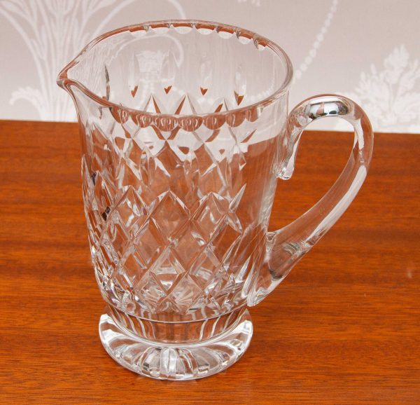 Tall Heavy Vintage Clear Glass Pitcher Jug Vase Fruit Juice, Water, Pimm's Jug Love Vintage