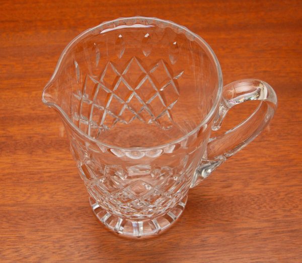 Tall Heavy Vintage Clear Glass Pitcher Jug Vase Fruit Juice, Water, Pimm's Jug Love Vintage