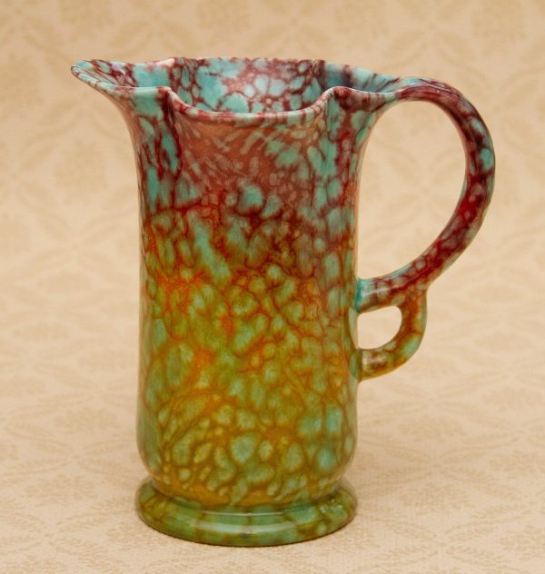 Sadler Yellow and Brown Floral Flower Jug, Art Deco Staffordshire Pottery Lily Multicoloured Jug, Vase