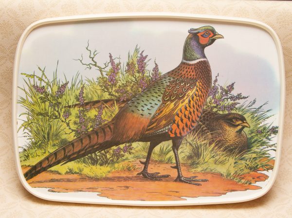 1970's Pheasant bird melamine tray, 1970&#8217;s Watchet Melamine Tray Pheasant, Grouse Game Bird, Large Vintage Tray