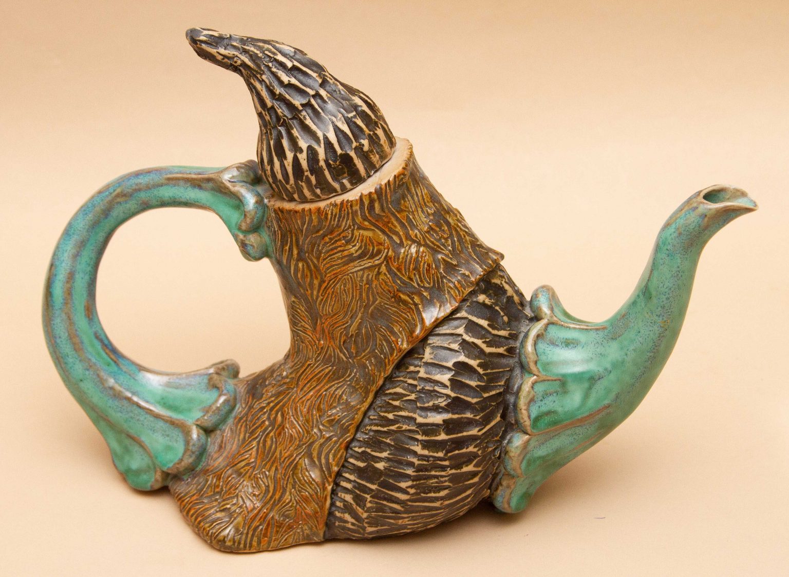 Jared Jaffe Studio Pottery Teapot Handcrafted Art Pottery, Signed