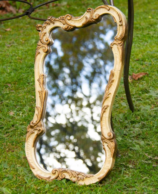 Atsonea cream gilded wall mirror, Atsonea Gilded Cream Stucco French Rococo Style Wall Mirror