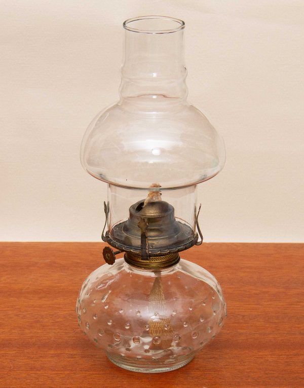 Vintage glass Oil Lamp, Lamplight Farms Vintage Bobble Glass Oil/Paraffin Lamp