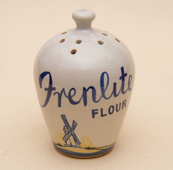 Frenlite flour shaker sifter, Rare Frenlite Flour Sifter, Shaker, J.W. French &#038; Co., Ltd. London, Baking Kitchenalia