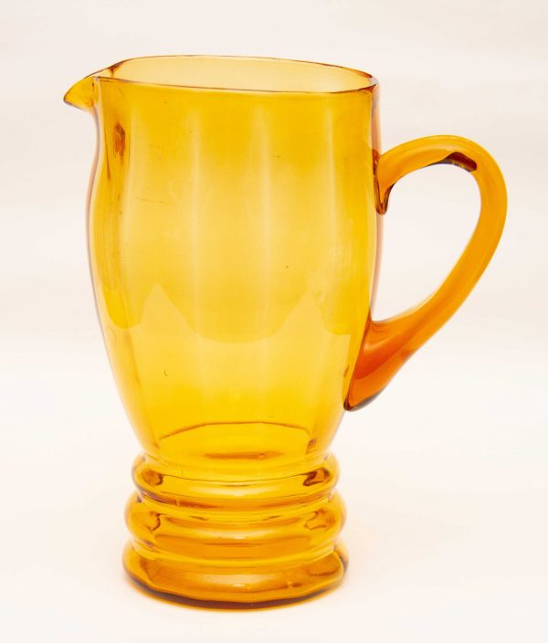 large Vintage amber Glass jug pitcher, Large Amber Glass Pitcher Vintage Water/Fruit Juice Jug