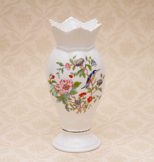 Aynsley PEMBROKE Fine English Bone China Vase, Aynsley PEMBROKE Fine English Bone China Vase Floral Flower Bird Pattern