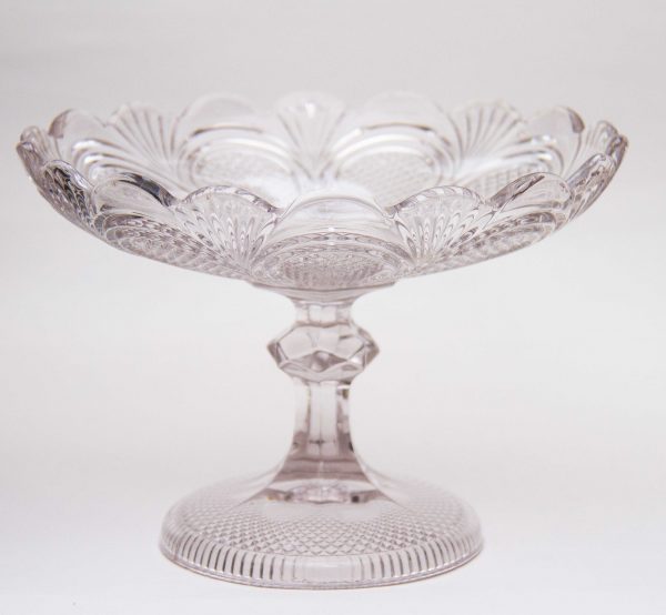 Davidson large pressed glass compote 1900's, Davidson Glass Edwardian Compote, Tazza, Fruit Stand