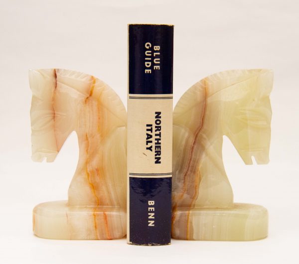 Mexican Onyx Horse Head Marble Bookends, Mexican Onyx Horse Head Marble Bookends