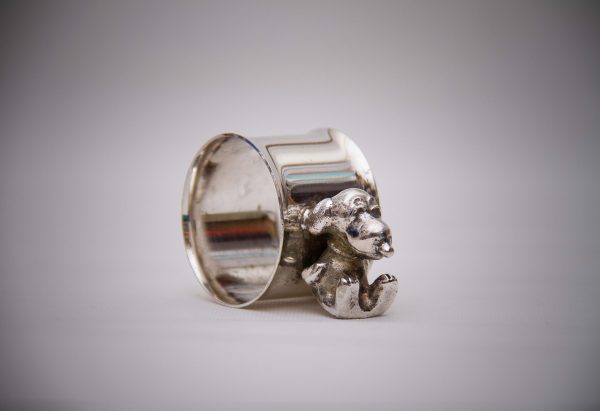 Snoopy silver plated napkin ring, Snoopy Silver Plated Vintage Napkin Ring