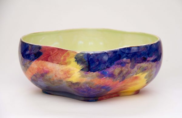 Art Deco Maling Ware Storm Lustre Ware Bowl, Art Deco Maling Ware Storm Pattern Lustre Ware Bowl