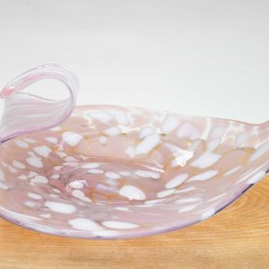 Murano Art Glass Pink & White Bowl