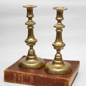 Edwardian Brass Candlesticks Dinner/Taper Candle Holders