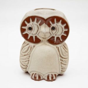 1970's Shelf Pottery Owl Money Box