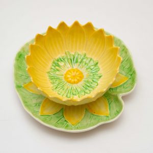 Carlton Ware Rare Yellow Water Lily Dish 1930's